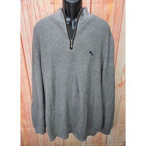 Tommy Bahama Gray Mens Half-Zip Sweater XXXL Cotton/Cashmere/Silk